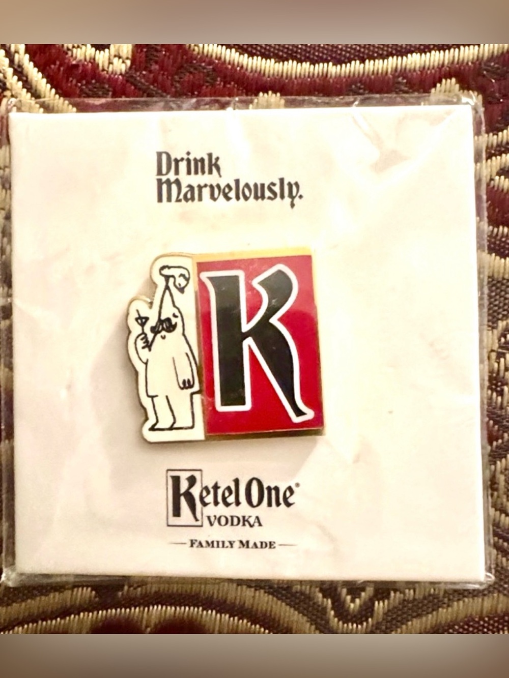 Ketel One Vodka Pin - Red & Black K Logo